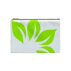 Leaf Green White Cosmetic Bag (medium)  by Mariart