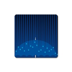 Rain Blue Sky Water Black Line Square Magnet by Mariart