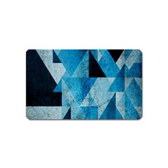 Plane And Solid Geometry Charming Plaid Triangle Blue Black Magnet (name Card) by Mariart