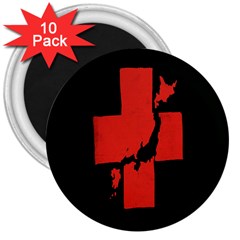 Sign Health Red Black 3  Magnets (10 Pack)  by Mariart