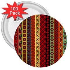 Tribal Grace Colorful 3  Buttons (100 Pack)  by Mariart