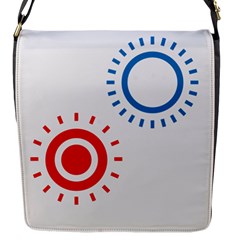Color Light Effect Control Mode Circle Red Blue Flap Messenger Bag (s) by Mariart