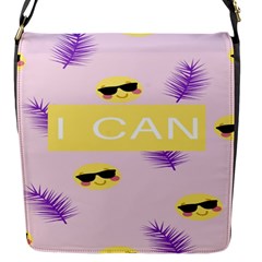 I Can Purple Face Smile Mask Tree Yellow Flap Messenger Bag (s) by Mariart