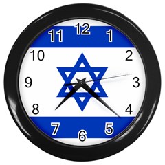 Flag Of Israel Wall Clocks (black) by abbeyz71