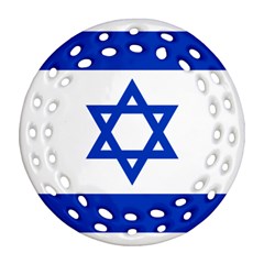 Flag Of Israel Round Filigree Ornament (two Sides) by abbeyz71