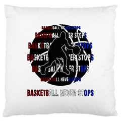 Basketball Never Stops Large Flano Cushion Case (one Side)