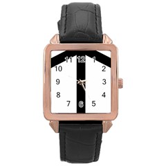 Grapevine Cross Rose Gold Leather Watch  by abbeyz71