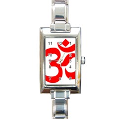 Hindu Om Symbol Rectangle Italian Charm Watch by abbeyz71