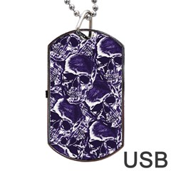 Skull Pattern Dog Tag Usb Flash (one Side)