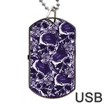Skull pattern Dog Tag USB Flash (One Side) Front