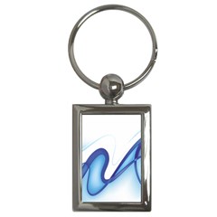 Glittering Abstract Lines Blue Wave Chefron Key Chains (rectangle)  by Mariart