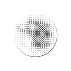 Polka Circle Round Black White Hole Magnet 3  (round) by Mariart