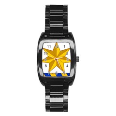 Star Yellow Blue Stainless Steel Barrel Watch by Mariart