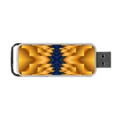 Plaid Blue Gold Wave Chevron Portable Usb Flash (two Sides) by Mariart