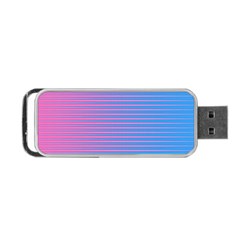 Turquoise Pink Stripe Light Blue Portable Usb Flash (two Sides) by Mariart