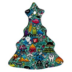 Colorful Drawings Pattern Ornament (christmas Tree)  by Nexatart