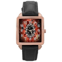 Cancel Cells Broken Bacteria Virus Bold Rose Gold Leather Watch  by Mariart