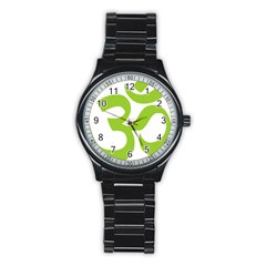 Hindu Om Symbol (lime Green) Stainless Steel Round Watch by abbeyz71