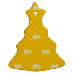 Waveform Disco Wahlin Retina White Yellow Christmas Tree Ornament (two Sides) by Mariart