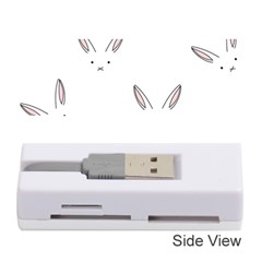 Bunny Line Rabbit Face Animals White Pink Memory Card Reader (stick) 