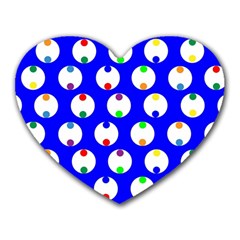 Easter Egg Fabric Circle Blue White Red Yellow Rainbow Heart Mousepads