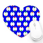 Easter Egg Fabric Circle Blue White Red Yellow Rainbow Heart Mousepads Front