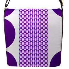 River Hyacinth Polka Circle Round Purple White Flap Messenger Bag (s) by Mariart