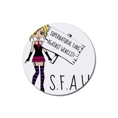 S F A W  Rubber Round Coaster (4 Pack) 