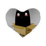 Black Cat in a Box Standard 16  Premium Heart Shape Cushions Back