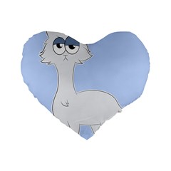 Grumpy Persian Cat Llama Standard 16  Premium Heart Shape Cushions