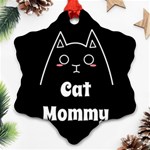 Love My Cat Mommy Snowflake Ornament (Two Sides) Back