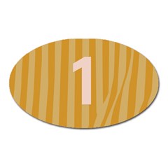 Number 1 Line Vertical Yellow Pink Orange Wave Chevron Oval Magnet by Mariart