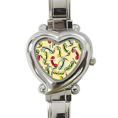 Telephone Cable Green Nyellow Red Blue Heart Italian Charm Watch by Mariart
