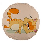 Even Cat Hates Monday Large 18  Premium Flano Round Cushions Back
