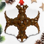 Cross Golden Cross Design 3d Ornament (Snowflake) Front