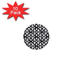 Dark Horse Playing Card Black White 1  Mini Buttons (10 Pack)  by Mariart