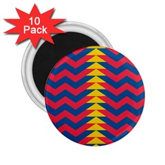 Lllustration Geometric Red Blue Yellow Chevron Wave Line 2 25  Magnets (10 Pack)  by Mariart