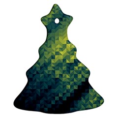 Polygon Dark Triangle Green Blacj Yellow Christmas Tree Ornament (two Sides) by Mariart