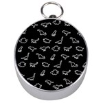 Dinosaurs pattern Silver Compasses Front