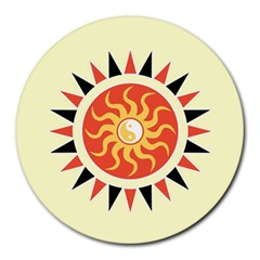 Yin Yang Sunshine Round Mousepads by linceazul