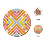 Line Pattern Cross Print Repeat Playing Cards (Round)  Front