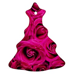Pink Roses Roses Background Christmas Tree Ornament (two Sides) by Nexatart