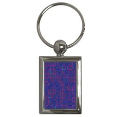 Grid Lines Square Pink Cyan Purple Blue Squares Lines Plaid Key Chains (rectangle)  by Mariart