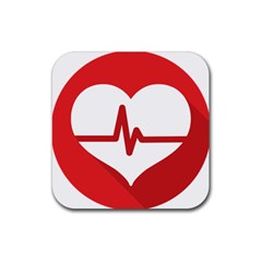 Cardiologist Hypertension Rheumatology Specialists Heart Rate Red Love Rubber Coaster (square)  by Mariart