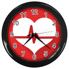 Cardiologist Hypertension Rheumatology Specialists Heart Rate Red Love Wall Clocks (black) by Mariart