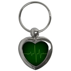 Heart Rate Green Line Light Healty Key Chains (heart)  by Mariart