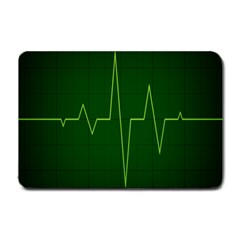 Heart Rate Green Line Light Healty Small Doormat  by Mariart