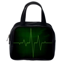 Heart Rate Green Line Light Healty Classic Handbags (one Side) by Mariart