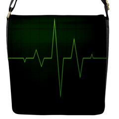 Heart Rate Green Line Light Healty Flap Messenger Bag (s) by Mariart