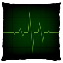 Heart Rate Green Line Light Healty Large Flano Cushion Case (two Sides) by Mariart